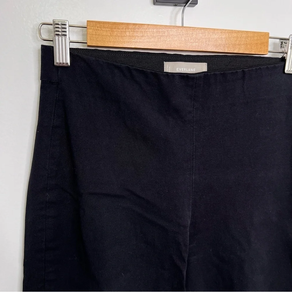 EVERLANE The Side Zip Cotton Stretch Black Pants - Picture 3 of 6